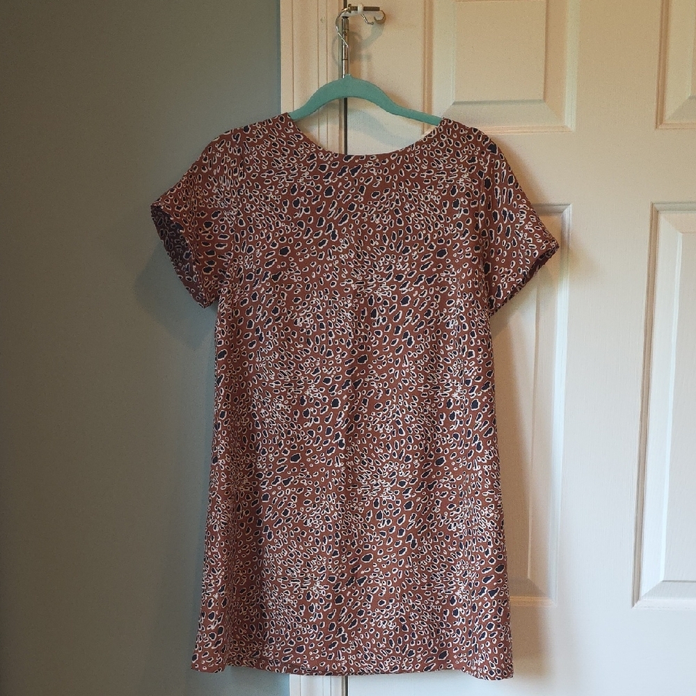 Tyche Leopard Print Dress in Brown and White